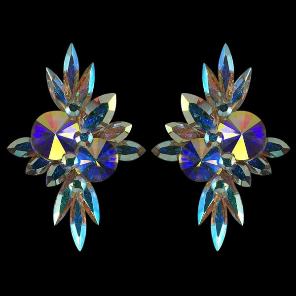 Earrings, Crystal AB Rhinestones – Euro Glam Dance Boutique