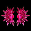 Earrings, Fuchsia Rhinestones