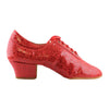 Practice Dance Shoes, 1205 Flexi, Leather, Shinny Red Drops