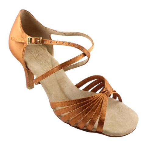 Women's Latin Dance Shoes, Model 217, Heel EH10, Tan 3