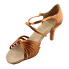 Women's Latin Dance Shoes, 2215 Irina, New Cedar Satin, Heel 7cm Slim