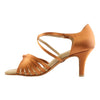 Women's Latin Dance Shoes, 2215 Irina, New Cedar Satin, Heel 7cm Slim