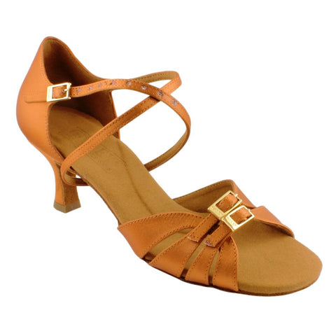 Practice Dance Shoes, 1205 Flexi, Leather Coral, Brown Sole