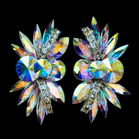 Earrings, Light Siam and Crystal AB Rhinestones