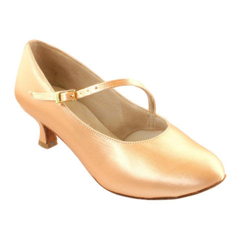 Women's Smooth Dance Shoes, Model 159-B, Heel EH10, Tan 1 (Light Tan)