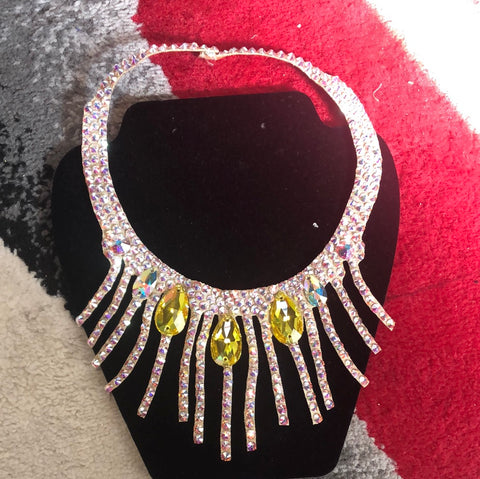 Earrings, Indigo and Crystal AB Rhinestones